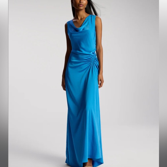 A.L.C. Satin Maxi Gown Blue NWT Sz 4 - Picture 1 of 10